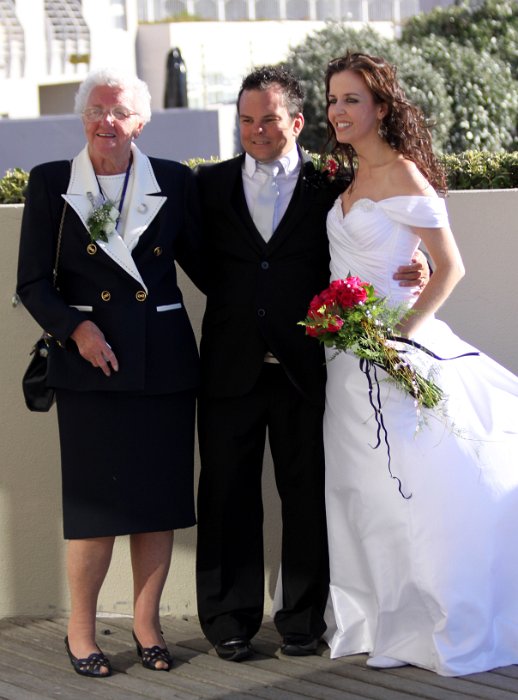 Mary with the newlyweds